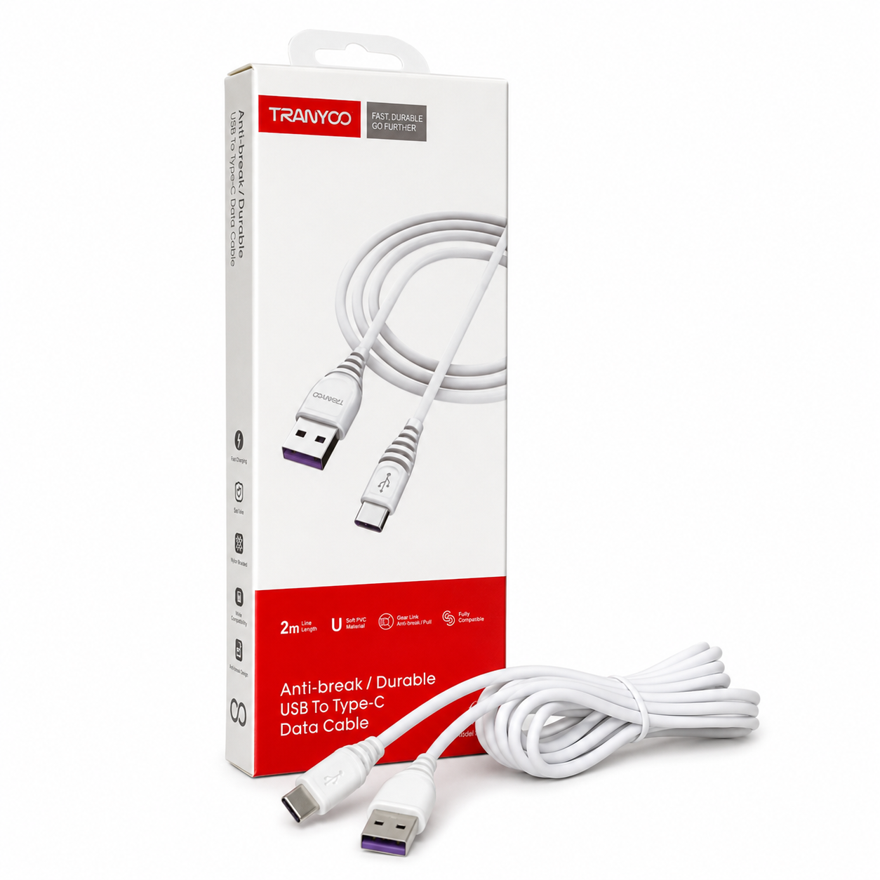 کابل USB-A به Type-C برند TRANYOO مدل T-S2C