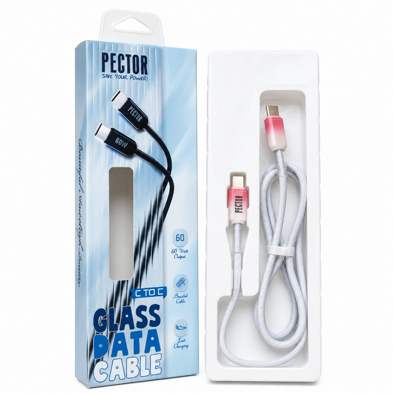 کابل Type-C به Type-C برند PECTOR مدل PX-170C