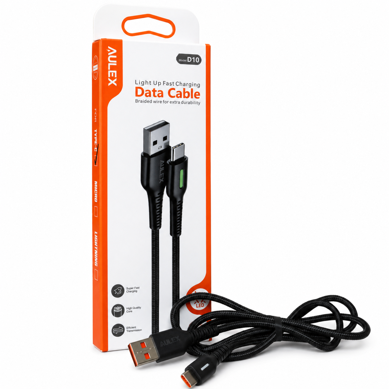 کابل USB-A به Type-C برند AULEX مدل D10