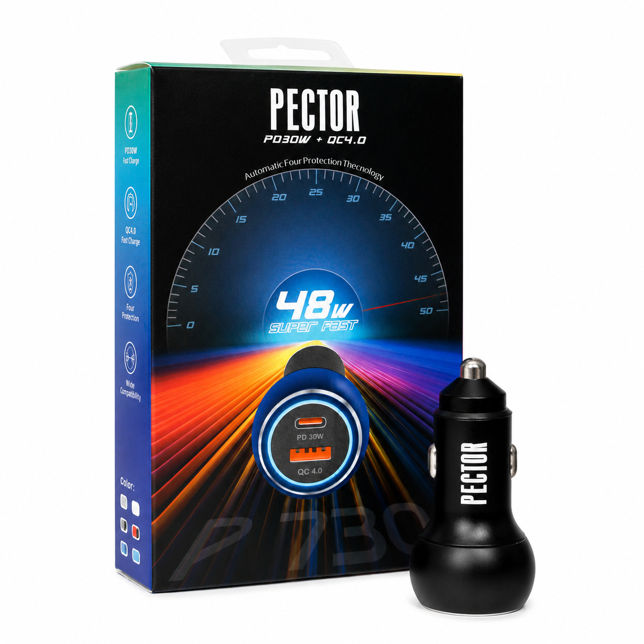 شارژر فندکی خودرو برند PECTOT مدل P730