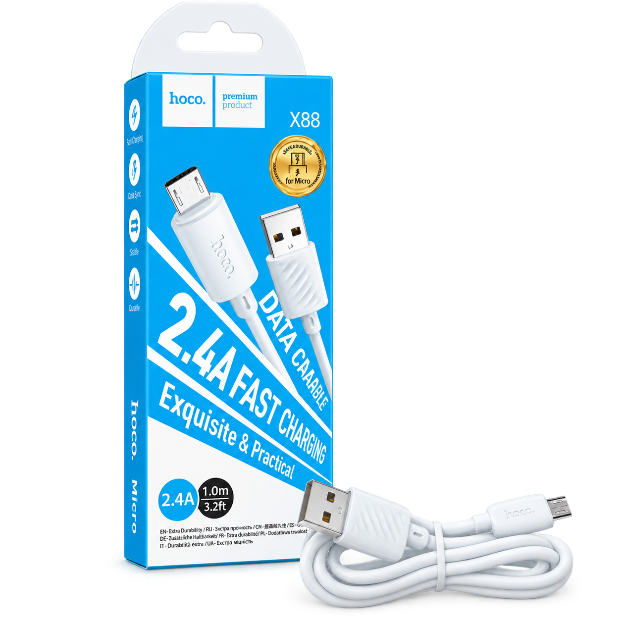 کابل USB-A به Micro USB برند HOCO مدل X88