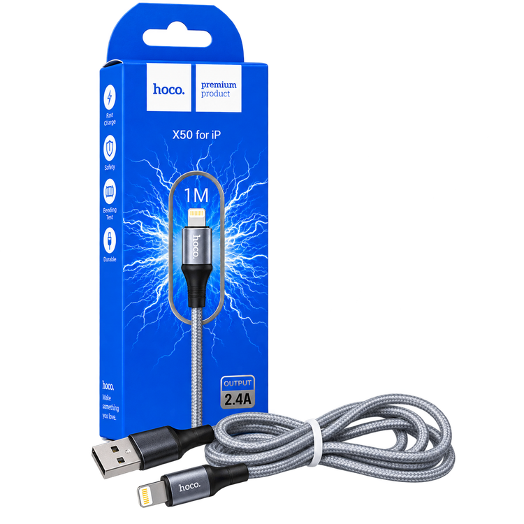 کابل (iphone/iPad) USB-A به Lightning برند HOCO مدل X50