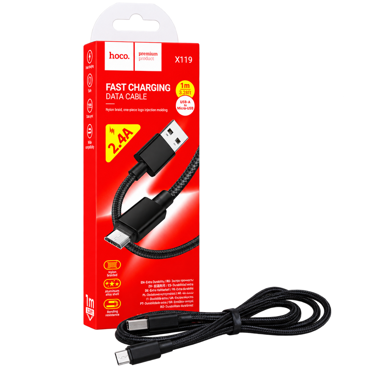 کابل USB-A به Micro USB برند HOCO مدل X119